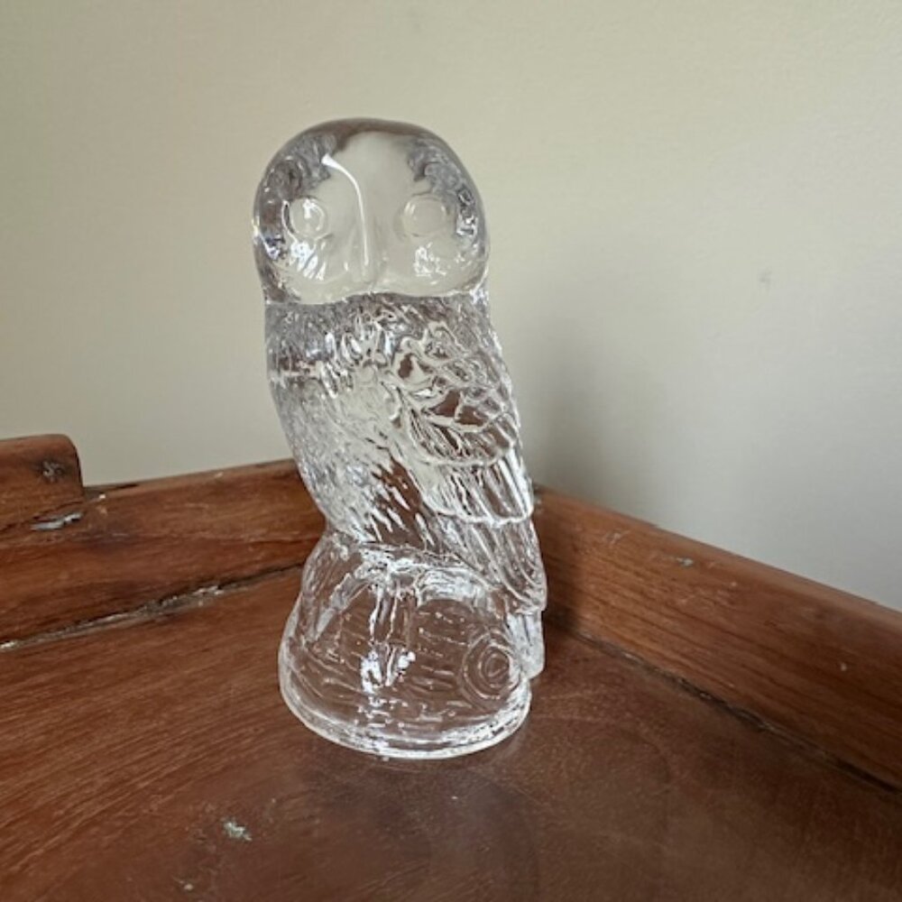 Vintage Glass Owl Figurine